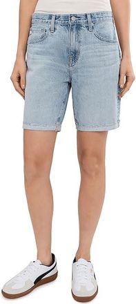 AG - Adriano Goldschmied Ex-Boyfriend Mid-Rise Slouchy Shorts in Soft Focus Womens Shorts Soft Focus : 31 7, Cotton