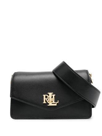 Lauren Ralph Lauren Leren shopper - Zwart