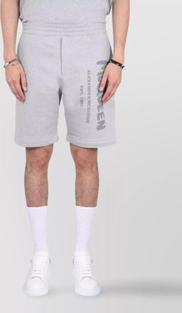 Alexander McQueen graffiti logo print knee length shorts