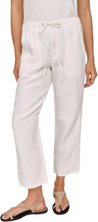 Bella Dahl Drawstring Linen Ankle Barrel Pants in White at Nordstrom, Size X-Small