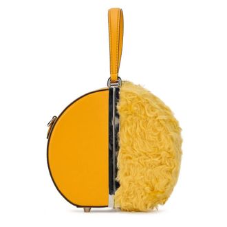 Moschino Round Clutch - female - Moschino - Clutches - Yellow - ONE SIZE - Bags