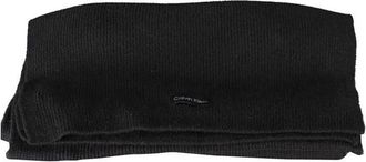 Calvin Klein Elegante Geborduurde Kasjmiermix Sjaal - Dames - Wintersjaals - Zwart - ONE Size - Kasjmier - Accessoires
