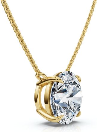 Pompeii3 1 1/2Ct Solitaire Diamond Pendant 14k Gold Womens 18 Chain Lab Grown