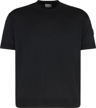 Moncler Short Sleeve Sweater - Heren - T-shirts - Zwart - XL - Katoen - Tops