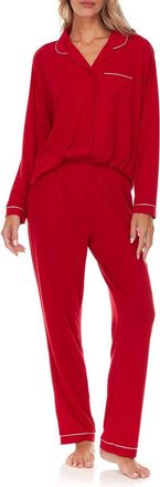 Flora Nikrooz Alice Long Sleeve Top & Pants Pajamas in Red at Nordstrom Rack, Size X-Large