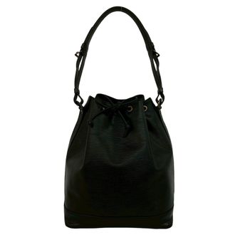 Louis Vuitton Black Leather Shoulder Bag Tote Bag (Pre-Owned)
