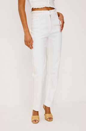 Rails Topanga Embroidered Detail High Waist Jeans in Salt White Braided at Nordstrom, Size 25