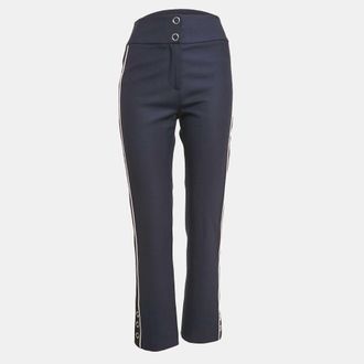 Jonathan Simkhai Jonathan Simkhai Navy Blue Side Stripe Gabardine Trousers