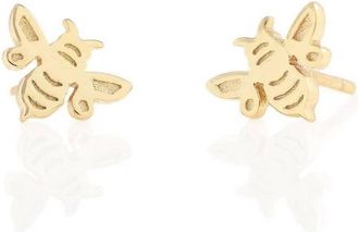 Kris Nations Womens Bumble Bee Stud Earrings In 18K Gold Vermeil