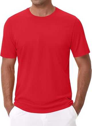 Generic Mens Plain T-Shirt, 100% Cotton, Slim Fit, Comfortable Basic Tee, Short Sleeve, Solid Color Casual Top, Multipack Available, Crew Neck Lightweight Wor
