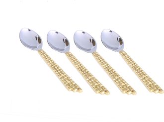 Classic Touch Set Of 4 Dessert Spoons With Mosaic Design - 5L