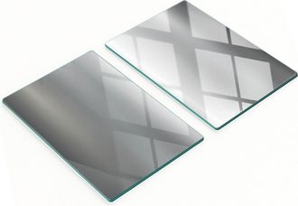 OEM Tablas De Servir De Cristal Para Cocina Con Gr&aacute;ficos Y Fondo Met&aacute;lico 2x40x52 Cm
