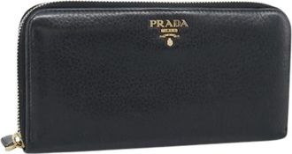 Prada Pre-owned Vintage Long Wallet - Dames - Vintage Accessoires - Zwart - ONE Size - Leer - Vintage