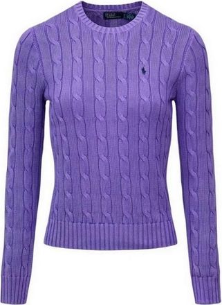 Ralph Lauren Truien - Dames - Ronde hals truien - Paars - L - Katoen - Truien & Vesten