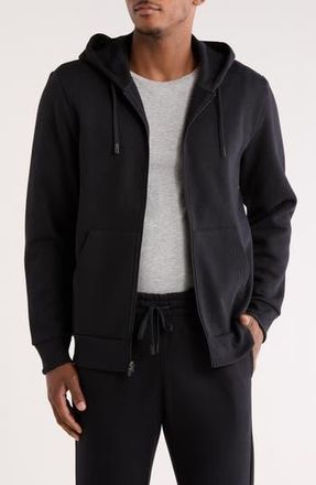 Zella Freeform Fleece Zip Hoodie in Black Caviar at Nordstrom Rack, Size Large