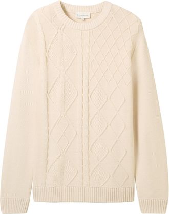 Tom Tailor Rundhalspullover mit Zopfmuster