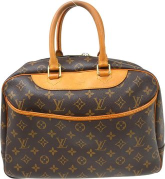 Louis Vuitton Deauville Handbag Monogram Canvas Brown Canvas Handbag (Pre-Owned)