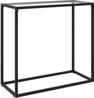 vidaXL Mesa Consola Vidrio Templado Transparente 80x35x75 Cm Vidaxl