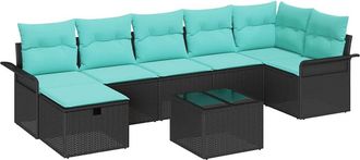 vidaXL Conjunto De Sof&aacute; De Jard&iacute;n 8 Uds. Polirat&aacute;n Vidaxl