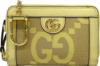 Gucci Yellow Canvas Leather Coin Purse/Coin Case (Pre-Owned)