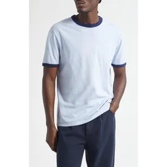 Noah Core Logo Heathered Ringer T-Shirt in Blue at Nordstrom, Size X-Large