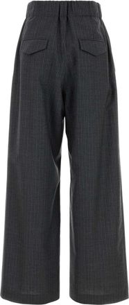 Jil Sander Womens Wool Wide-Leg Trousers Gray