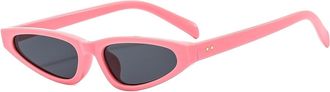Generic Mens Small Frame Outdoor Sunglasses Commuter Women Driving Vacation Sun Glasses(Pink)