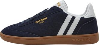 Patrick Mens Lyon Su&egrave;de Cupsole Sneakers (Navy/Wit/Gum)