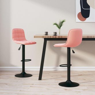 vidaXL Taburetes De Cocina 2 Unidades Terciopelo Rosa Vidaxl