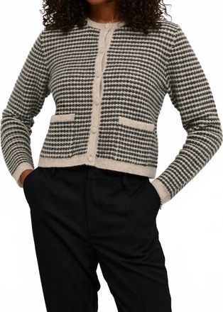 Kaffe Kaellery Button Round Neck Cardigan In Neutral