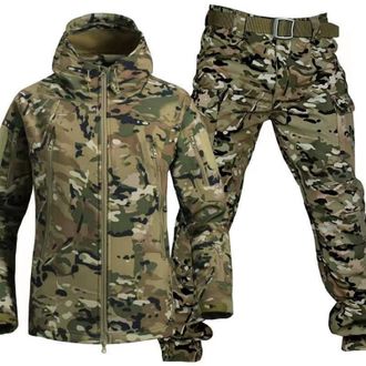 Generic Waterproof Army Combat Suit Sets - Camouflage Military Uniform Suit for Men, Tactical Jacket and Pant, Military Soft Shell Suits, Militar Clothes Suit