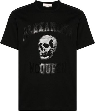 Alexander McQueen logo-print T-shirt - men - Cotton - S - Black