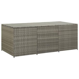 Berkfield Home Garden Storage Box Poly Rattan 180x90x70 cm Grey | Size: 180 x 90 x 70 cm