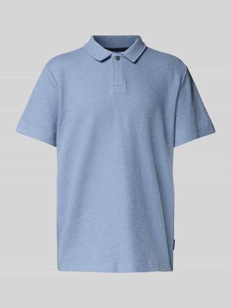 Tom Tailor Regular Fit Ripp Poloshirt mit Stretch-Anteil in Rauchblau, Gr&ouml;&szlig;e XXL