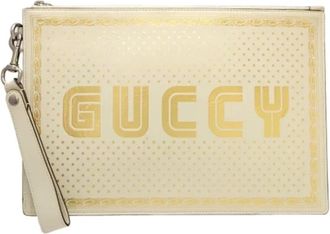 Gucci Pre-owned Leather gucci-bags - Dames - Vintage Clutch - Beige - ONE Size - Leer - Vintage
