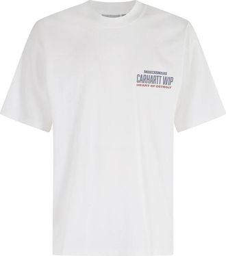 Carhartt Work in Progress Arcan Wit T-shirt met Logo - Heren - T-shirts - Wit - S - Katoen - Tops