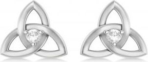 Allurez Diamond Celtic Knot Stud Earrings 14k White Gold (0.10ct)