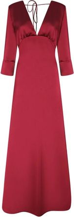 Blanca Vita Albox Flared Maxi Jurk - Dames - Avondkleed - Rood - XS - Polyester - Kleedjes