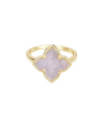Adornia Adornia 14K Plated Mother-Of-Pearl Flower Ring