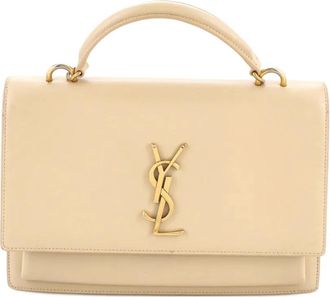 Saint Laurent Sunset Top Handle Leather Medium shoulder bag - Beige