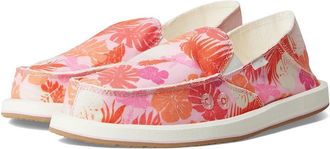 Sanuk Donna Tropics Womens Flat Shoes Sugar Coral : 10 B - Medium, Cotton/Polyester/Rubber