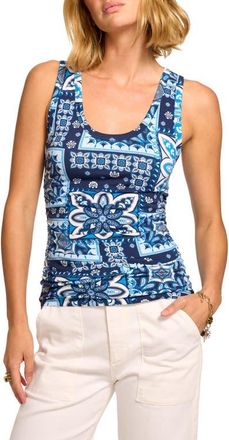 Ramy Brook Indie Tile Print Sleeveless Top in Navy Piazza at Nordstrom, Size Xx-Large