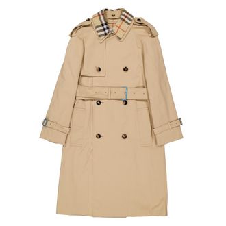 Burberry Long Gabardine Belted Trench Coat, Brand Size 10 ( US Size 8 )