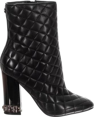 Guess Enkellaarsjes - Dames - Laarzen met Hak - Zwart - 35 EU - Leer - Schoenen