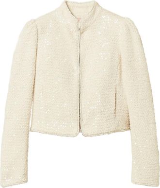 Twin-Set Giacca boucl&eacute; con paillettes - Toni neutri