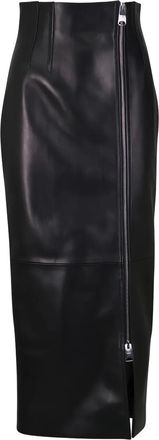 Khaite Gonna midi Gres con zip - Nero
