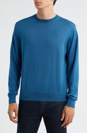 Canali Wool, Silk & Cashmere Crewneck Sweater in Blue at Nordstrom Rack, Size 48 Us / 60 Eu Regular