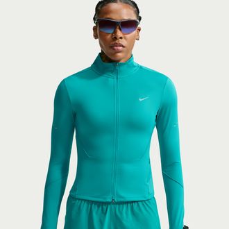 Nike Womens Swift Dri-FIT Full-Zip Running Jacket in Green | IM7536-300