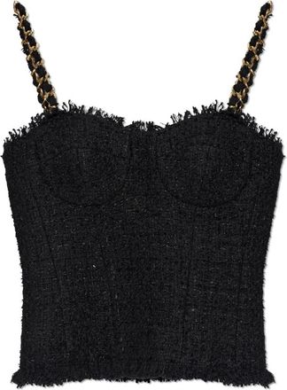 Balmain Tweed Top - Dames - Tops zonder mouwen - Zwart - L - Tweed - Tops