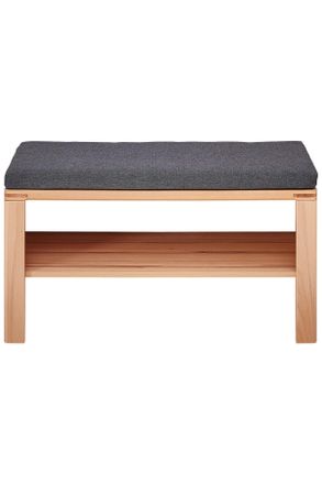 Linea Natura Garderobenbank, Anthrazit, Buchefarben, Holzwerkstoff, F&uuml;llung: Schaumstoff, 90x48x40 cm, Garderobe, Garderoben-Sets & Garderoben-Serien, Garderoben-S